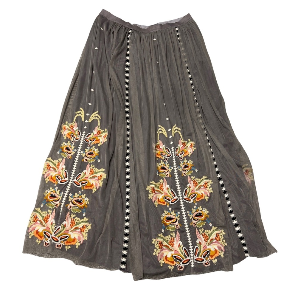 Sundance Adorabella Maxi Skirt Boho Embroidered Floral Romantic Cottagecore Sz L